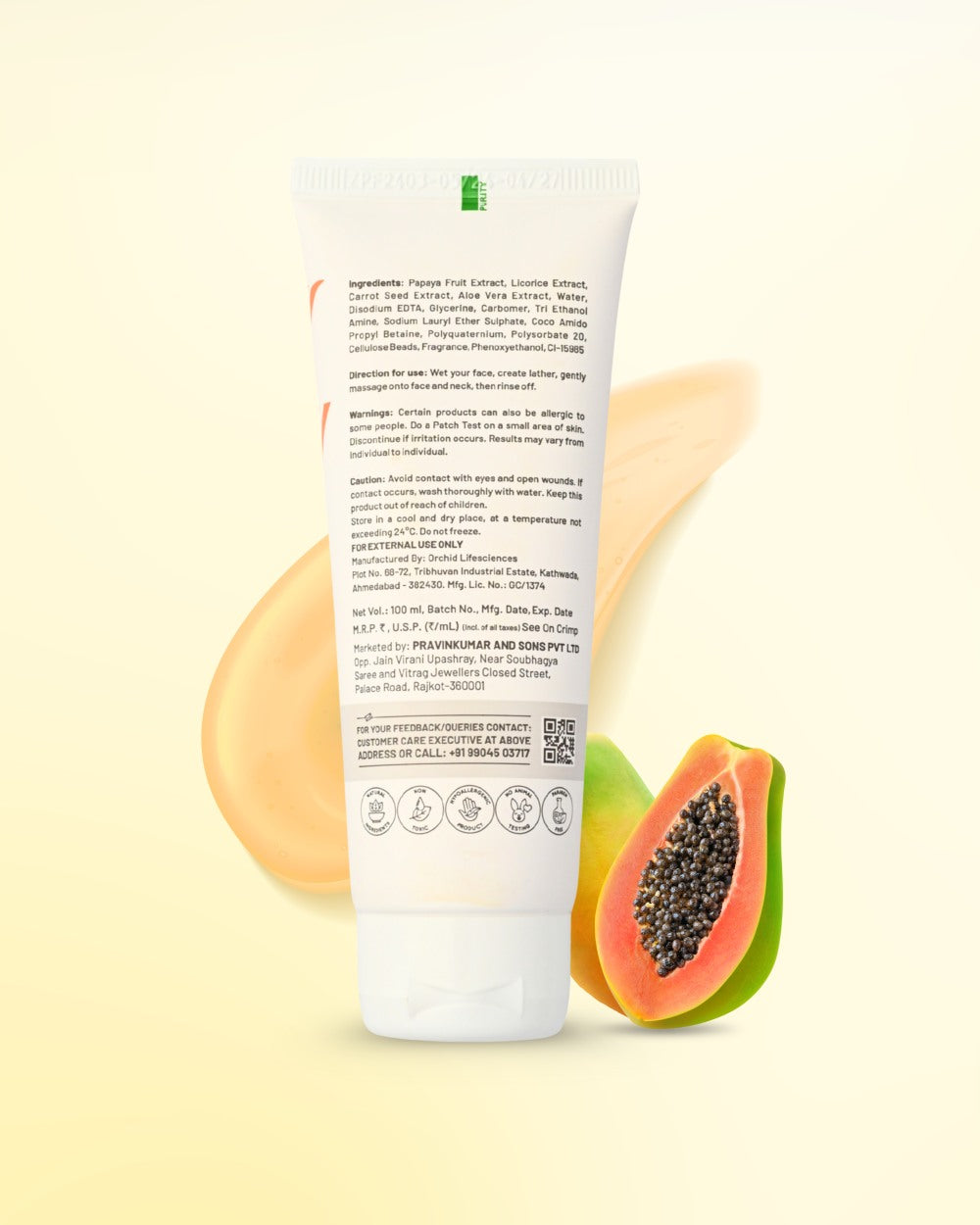 Papaya Facewash For Oily Skin [100 ml]