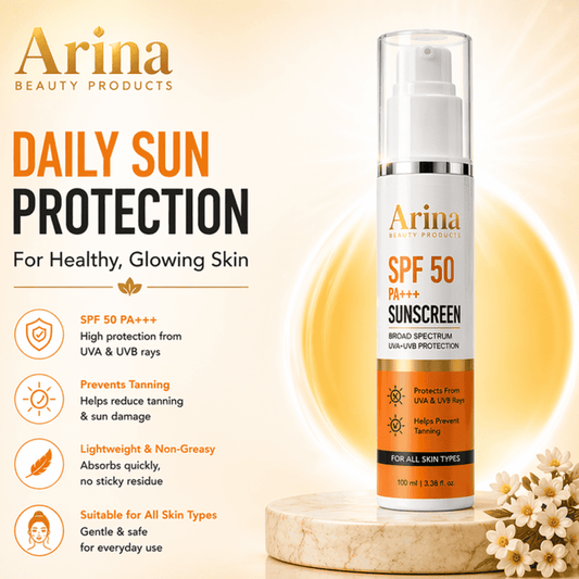 Arina SPF 50 PA+++ Broad Spectrum Sunscreen | UVA & UVB Protection