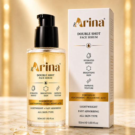 Arina Double Shot Face Serum with Niacinamide & Hyaluronic Acid – 50ml (Copy)